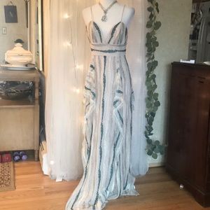 BCBG multi color cream silver gold turquoise